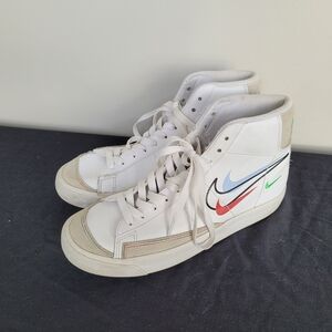 Nike Blazer Mid '77 Sneakers with Multicolor Swoosh Size 7Y